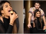 Priyanka Chopra in a backless dress with Nick Jonas. Priyanka Chopra in a backless dress with Nick Jonas. 