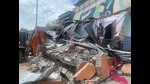 The civic body conducted an anti-encroachment drive on Friday and pulled down unauthorised structures at Balewadi high street and cleared 20,000 square foot of encroachment (HT PHOTO) The civic body conducted an anti-encroachment drive on Friday and pulled down unauthorised structures at Balewadi high street and cleared 20,000 square foot of encroachment (HT PHOTO)