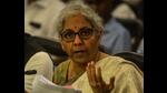 Nirmala Sitaraman during a press meet at Council hall on Saturday. (Shankar Narayan/HT PHOTO) Nirmala Sitaraman during a press meet at Council hall on Saturday. (Shankar Narayan/HT PHOTO)