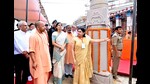 UP chief minister Yogi Adityanath being briefed about the progress of Vindhya Corridor project. (HT) UP chief minister Yogi Adityanath being briefed about the progress of Vindhya Corridor project. (HT)