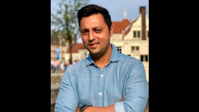 Aashray is currently state general secretary in Congress and had fought 2019 Lok Sabha elections on Congress ticket  (HT Photo)