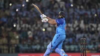 India's captain Rohit Sharma bats during the second T20 cricket match between India and Australia, in Nagpur, India, Friday, Sept. 23, 2022. (AP Photo/Rafiq Maqbool) (AP) India's captain Rohit Sharma bats during the second T20 cricket match between India and Australia, in Nagpur, India, Friday, Sept. 23, 2022. (AP Photo/Rafiq Maqbool) (AP)