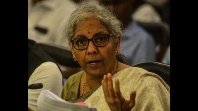 Nirmala Sitaraman during a press meet at Council hall on Saturday. (Shankar Narayan/HT PHOTO) Nirmala Sitaraman during a press meet at Council hall on Saturday. (Shankar Narayan/HT PHOTO)