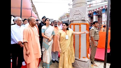 UP chief minister Yogi Adityanath being briefed about the progress of Vindhya Corridor project. (HT) UP chief minister Yogi Adityanath being briefed about the progress of Vindhya Corridor project. (HT)