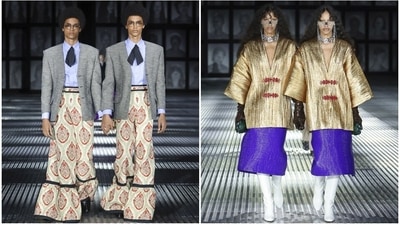 Creative director Alessandro Michele pays homage to twins at Milan Fashion Week show.&nbsp; (Instagram/@gucci)