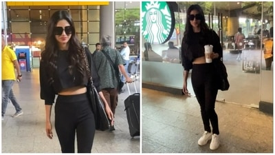 Mouni Roy, who is currently enjoying the attention coming her way after the success of Brahmāstra: Part One – Shiva, was spotted at the Mumbai airport Saturday noon. She plays the role of antagonist Junoon in the film and was seen at the airport in black co-ords. (Varinder Chawla) Mouni Roy, who is currently enjoying the attention coming her way after the success of Brahmāstra: Part One – Shiva, was spotted at the Mumbai airport Saturday noon. She plays the role of antagonist Junoon in the film and was seen at the airport in black co-ords. (Varinder Chawla)