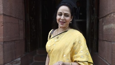 (File photo) BJP MP Hema Malini at Parliament in New Delhi. (Mohd Zakir/HT PHOTO) (File photo) BJP MP Hema Malini at Parliament in New Delhi. (Mohd Zakir/HT PHOTO)