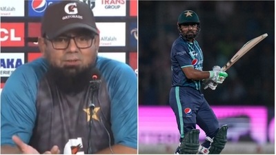 Saqlain Mushtaq; Babar Azam (Twitter/AP) Saqlain Mushtaq; Babar Azam (Twitter/AP)
