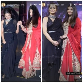 Trisha and Aishwarya Rai in Hyderabad for Ponniyin Selvan I promotions. Trisha and Aishwarya Rai in Hyderabad for Ponniyin Selvan I promotions. 