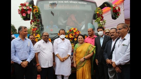 The MSRTC launched its first e-bus service on June 1, on the Pune-Ahmednagar route (HT FILE PHOTO)
