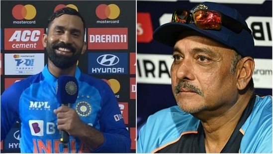 Dinesh Karthik; Ravi Shastri(Hotstar/File)