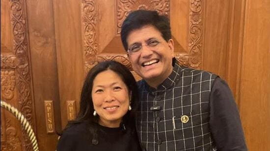 Canada’s Minister of International Trade, Export Promotion, Small Business and Economic Development Marg Ng with Commerce and Industry Minister Piyush Goyal, on the sidelines of a G20 trade ministerial in Nusa Dua, Bali, Indonesia. (TWITTER)