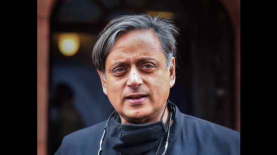 Shashi Tharoor, who is being removed from the chairmanship of the key panel, thanked Agarwal and other MPs for “this kind act of solidarity (PTI) Shashi Tharoor, who is being removed from the chairmanship of the key panel, thanked Agarwal and other MPs for “this kind act of solidarity (PTI)