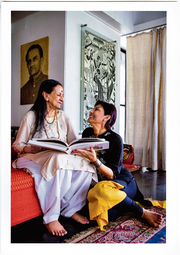 With her mother, dancer Mrinalini Sarabhai, in 2015. (Vivek Desai)