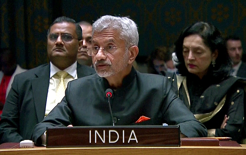 EAM S Jaishankar speaking at UN Security Council Briefing. (ANI) EAM S Jaishankar speaking at UN Security Council Briefing. (ANI)