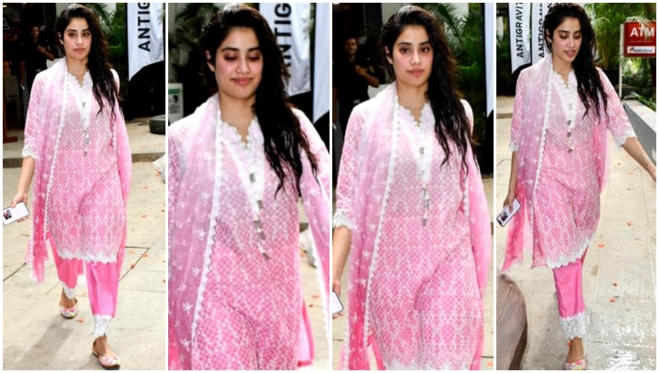 Khushi Kapoor steals Janhvi Kapoor's pink cotton suit set for dreamy ...