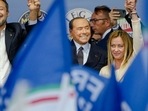 Italy Elections 2022: From left, The League's Matteo Salvini, Forza Italia's Silvio Berlusconi, and Brothers of Italy's Giorgia Meloni attend a rally.(AP) Italy Elections 2022: From left, The League's Matteo Salvini, Forza Italia's Silvio Berlusconi, and Brothers of Italy's Giorgia Meloni attend a rally.(AP)