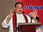 BJP National president JP Nadda addresses meeting.(PTI file) BJP National president JP Nadda addresses meeting.(PTI file)