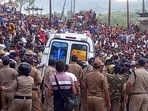 Mortal remains of Ankita Bhandari being taken for cremation, at Srinagar in Pauri Garhwal district on Sunday. (PTI) Mortal remains of Ankita Bhandari being taken for cremation, at Srinagar in Pauri Garhwal district on Sunday. (PTI)