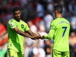 Cristiano Ronaldo and Marcus Rashford during a match for Manchester United.