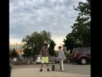 A screengrab from the viral video shows pet parents and their dog. (Twitter/@buitengebieden) A screengrab from the viral video shows pet parents and their dog. (Twitter/@buitengebieden)