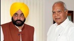 Punjab CM Bhagwant Mann with Governor Banwarilal Purohit. (HT File Photo) Punjab CM Bhagwant Mann with Governor Banwarilal Purohit. (HT File Photo)