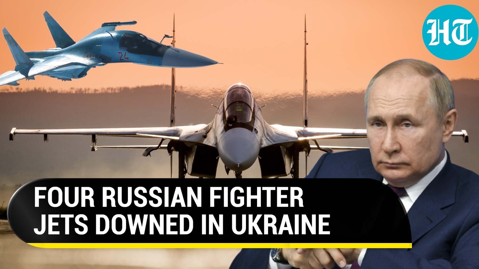 Putin watches as two Su-34 Fullbacks, a Su-30 Flanker & a Su-25 ...