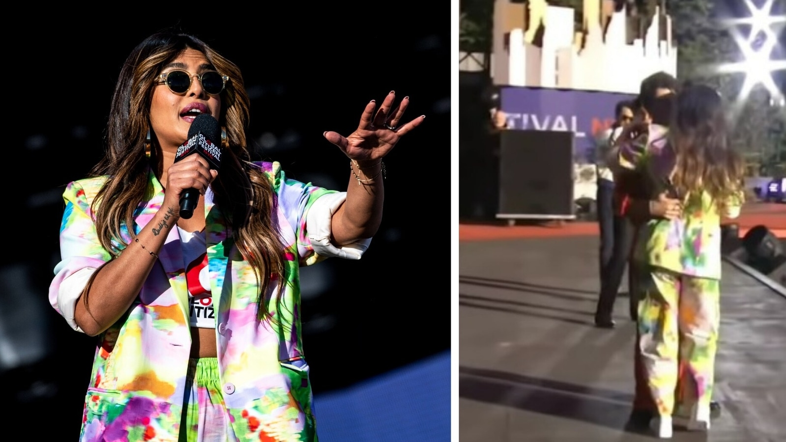 Priyanka Chopra kisses Nick Jonas on stage at Global Citizen Festival.  Watch | Bollywood - Hindustan Times