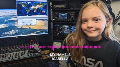 The image shows Isabella who connected with a Nasa astronaut aboard ISS using her father's ham radio. (Twitter/@ISS_Research) The image shows Isabella who connected with a Nasa astronaut aboard ISS using her father's ham radio. (Twitter/@ISS_Research)