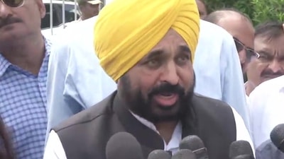 Bhagwant Mann speaks to reporters. ((ANI) ) Bhagwant Mann speaks to reporters. ((ANI) )