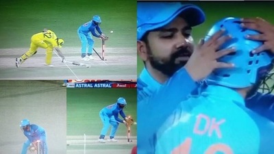 Rohit's unexpected reaction after Karthik survives blunder in 3rd T20I Rohit's unexpected reaction after Karthik survives blunder in 3rd T20I