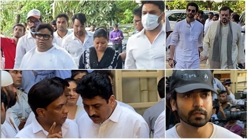 Celebrities at Raju Srivastava's prayer meet in Mumbai.
