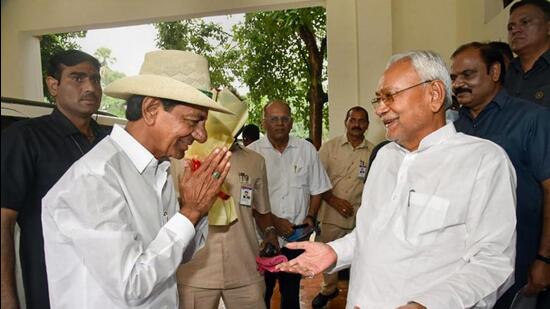 On August 31, TRS president KCR flew to Patna to meet Bihar CM Nitish Kumar but there was no talk about launch of national party. (PTI) On August 31, TRS president KCR flew to Patna to meet Bihar CM Nitish Kumar but there was no talk about launch of national party. (PTI)