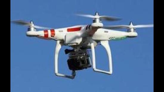 BSF sources said the sentries on guard opened fire towards the drone, but it managed to retreat. (Ht file photo)