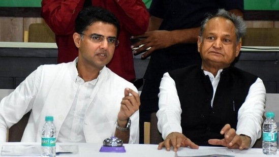 Congress leader Sachin Pilot and Rajasthan CM Ashok Gehlot.(PTI file) Congress leader Sachin Pilot and Rajasthan CM Ashok Gehlot.(PTI file)