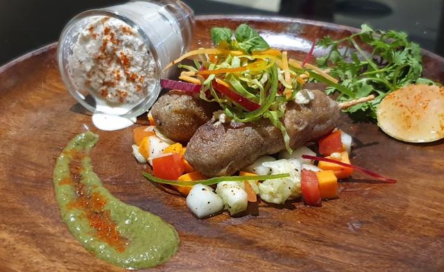 Arbi Seekh Kebab available at Hotel Ramada. Arbi Seekh Kebab available at Hotel Ramada.