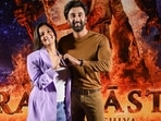 Ranbir Kapoor and Alia Bhatt pose for photos during a press conference for the promotion of their film Brahmastra: Part One - Shiva. Ranbir Kapoor and Alia Bhatt pose for photos during a press conference for the promotion of their film Brahmastra: Part One - Shiva.