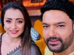 Kapil Sharma with Trisha Krishnan on The Kapil Sharma Show. Kapil Sharma with Trisha Krishnan on The Kapil Sharma Show.