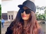 Aishwarya Rai clicked at the Mumbai airport in an all-black ensemble. (Instagram) Aishwarya Rai clicked at the Mumbai airport in an all-black ensemble. (Instagram)