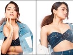 Rashmika Mandanna poses in a denim-on-denim ensemble for a photoshoot. (Instagram) Rashmika Mandanna poses in a denim-on-denim ensemble for a photoshoot. (Instagram)