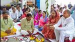 Rajasthan chief minister Ashok Gehlot offers prayers at Shri Jagdambe Bhavani Temple in Jaipur on Monday. (PTI) Rajasthan chief minister Ashok Gehlot offers prayers at Shri Jagdambe Bhavani Temple in Jaipur on Monday. (PTI)