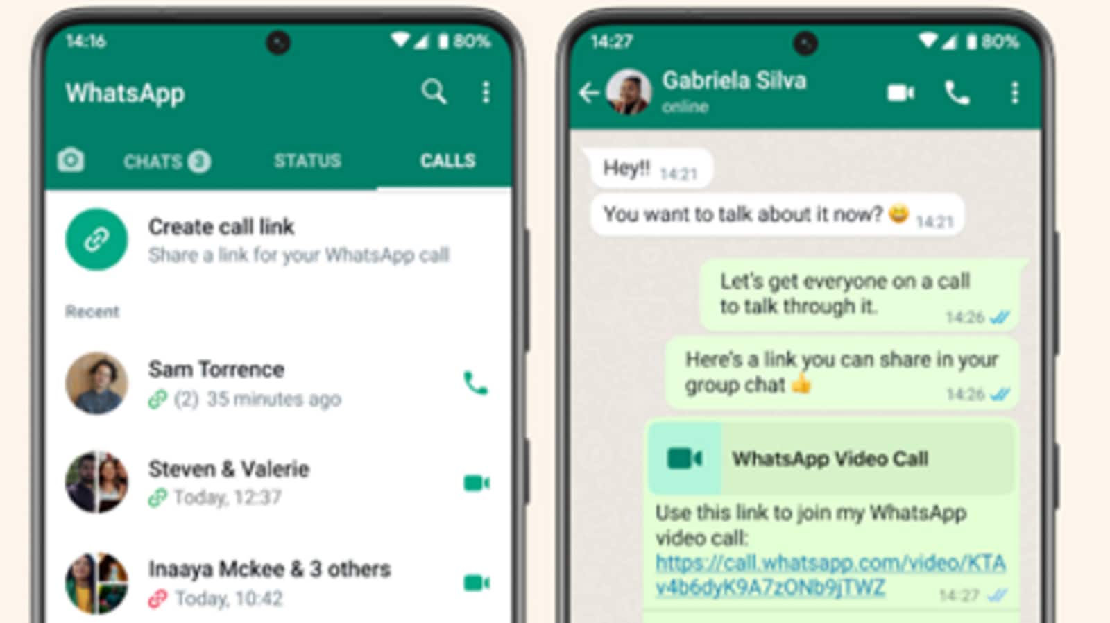 WhatsApp is rolling out sharable call links feature