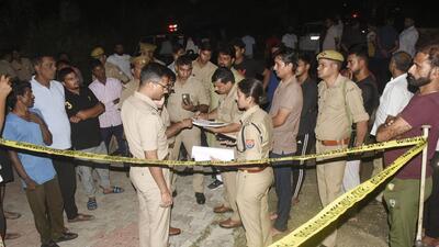 Ghaziabad, India - September 26, 2022: Ghaziabad police investigation underway in a shooting case, at Kazipura village, in Ghaziabad, India, on Monday, September 26, 2022. (Photo by Sakib Ali /Hindustan Times) Ghaziabad, India - September 26, 2022: Ghaziabad police investigation underway in a shooting case, at Kazipura village, in Ghaziabad, India, on Monday, September 26, 2022. (Photo by Sakib Ali /Hindustan Times)