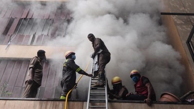 File image of firefighters trying to douse fire. (Image for representation only)