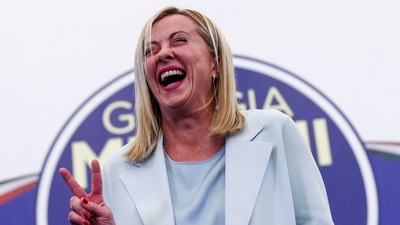 Giorgia Meloni claims leadership of next Italy government, the first woman to hold the country's premiership. (REUTERS)