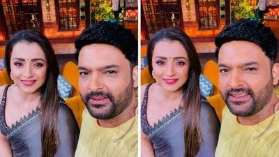 Kapil Sharma with Trisha Krishnan on The Kapil Sharma Show. Kapil Sharma with Trisha Krishnan on The Kapil Sharma Show. 