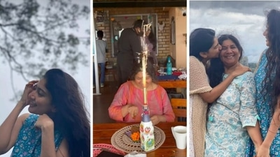 Sai Pallavi with sister Pooja Kannan and mother Radha Kannan. Sai Pallavi with sister Pooja Kannan and mother Radha Kannan.