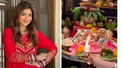 Inside Shilpa Shetty’s Shardiya Navratri puja at home. Inside Shilpa Shetty’s Shardiya Navratri puja at home. 