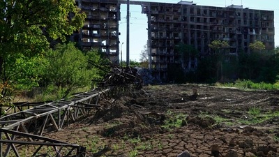 Russia-Ukraine War: A view shows a destroyed residential building in the city of Mariupol. (AFP)