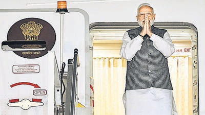 Prime Minister Narendra Modi leaves for Tokyo, Japan where he will attend the State funeral of former Japan PM Shinzo Abe, in New Delhi on Monday (MEA Twitter)